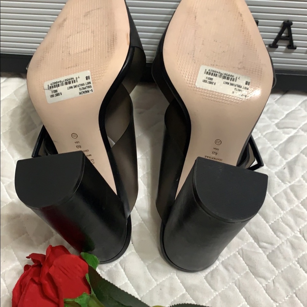 NWT Schutz Madaleni Black Buckled Mule Sandal in Fume Matt - Picture 9 of 9